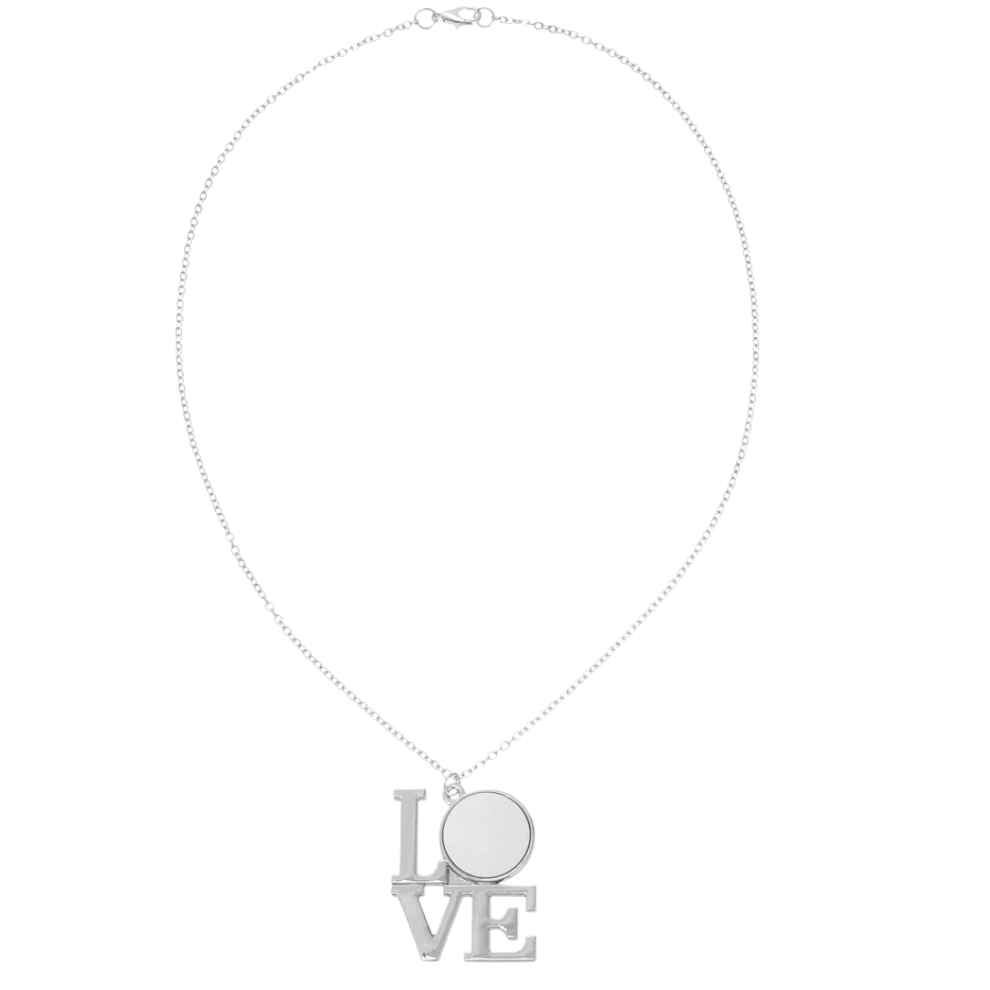 Colier LOVE metalic – pandantiv elegant