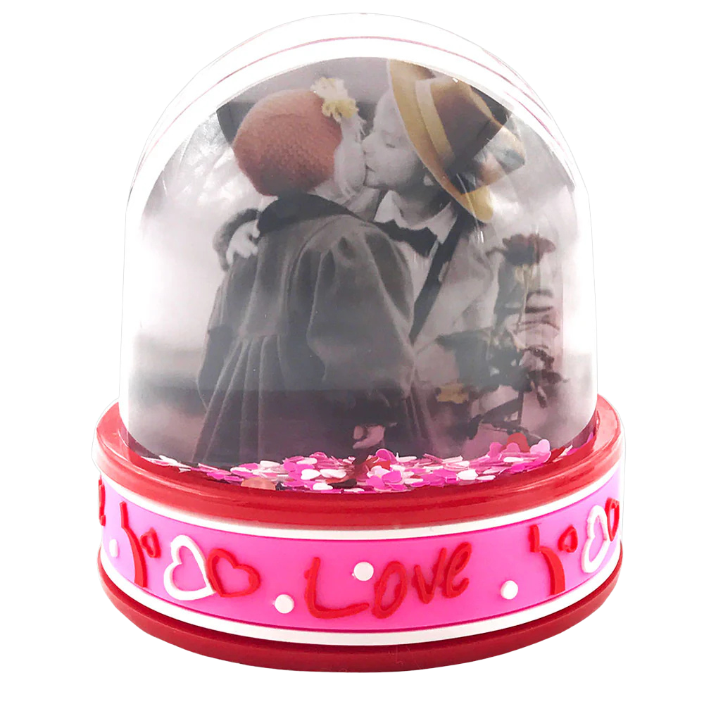 glob foto personalizat love roz cu led
