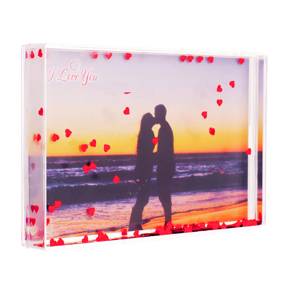 glob foto personalizat dreptunghiular cu inimi
